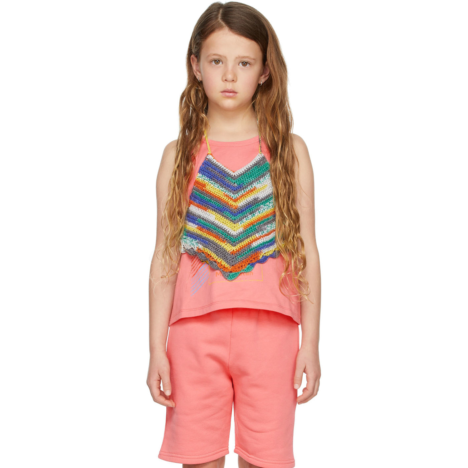  Maison Mangostan Kids Multicolor Crochet Tank Top 