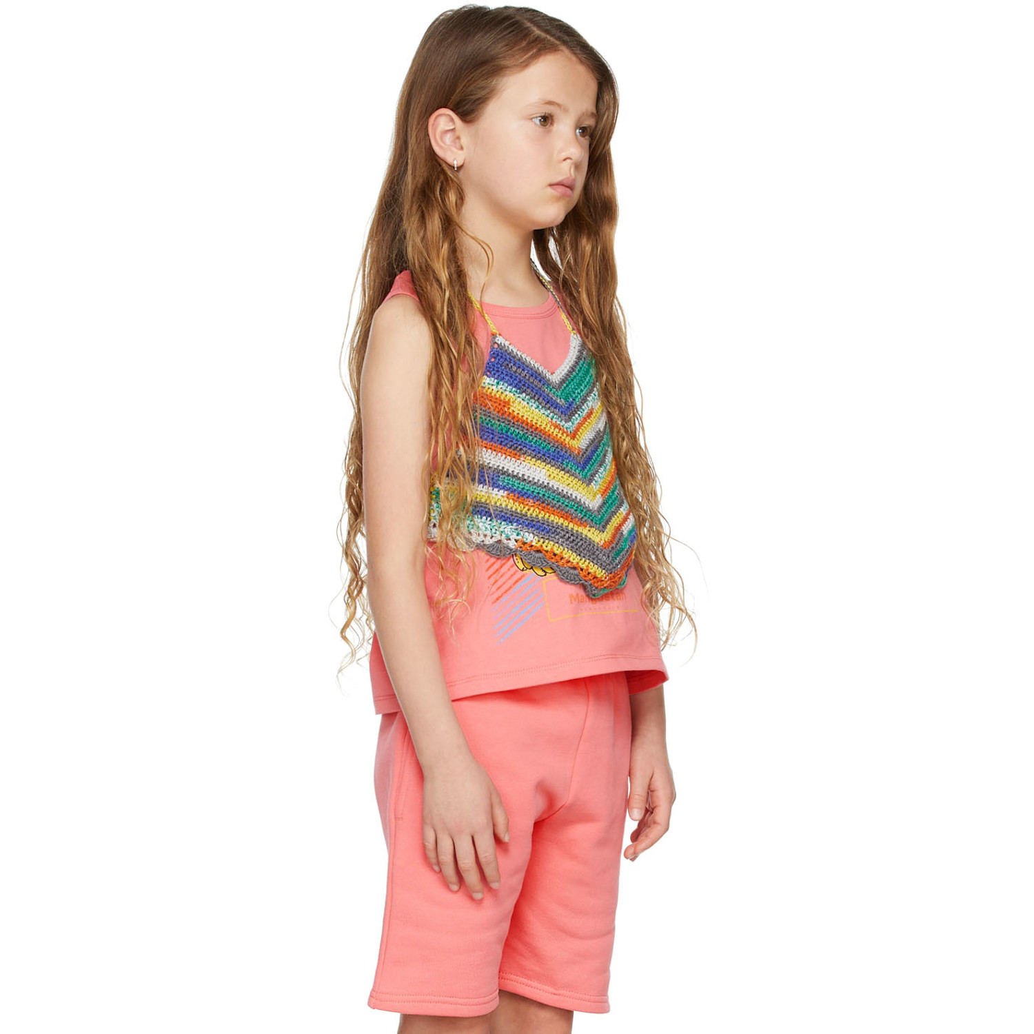  Maison Mangostan Kids Multicolor Crochet Tank Top 