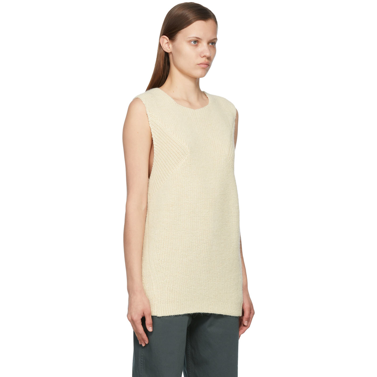  Caes Off-white Alpaca Vest 