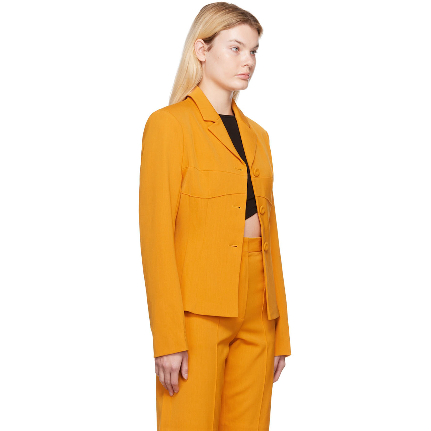 Olēnich Orange Fitted Blazer 