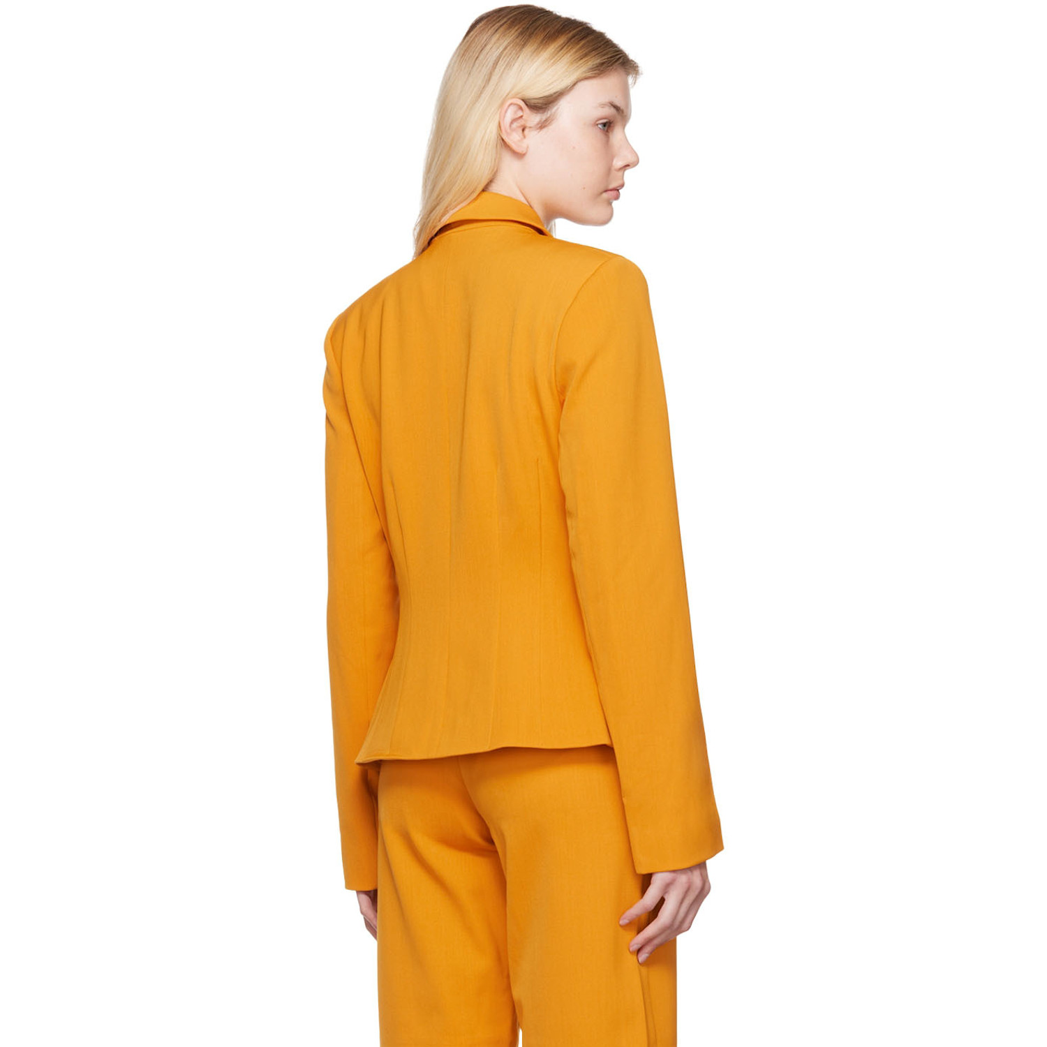  Olēnich Orange Fitted Blazer 