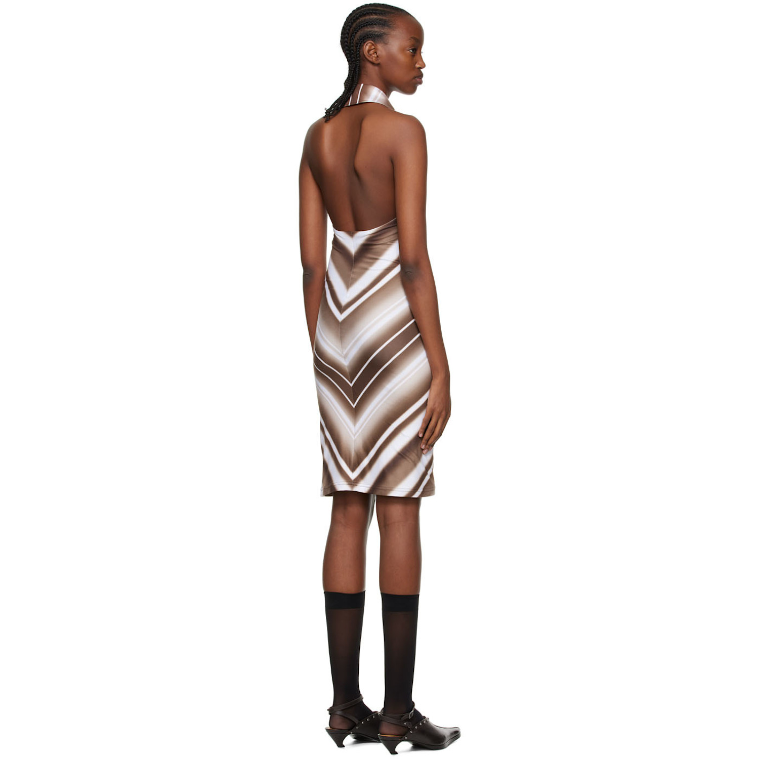  Anne Isabella Brown Recycled Polyethylene Mini Dress 