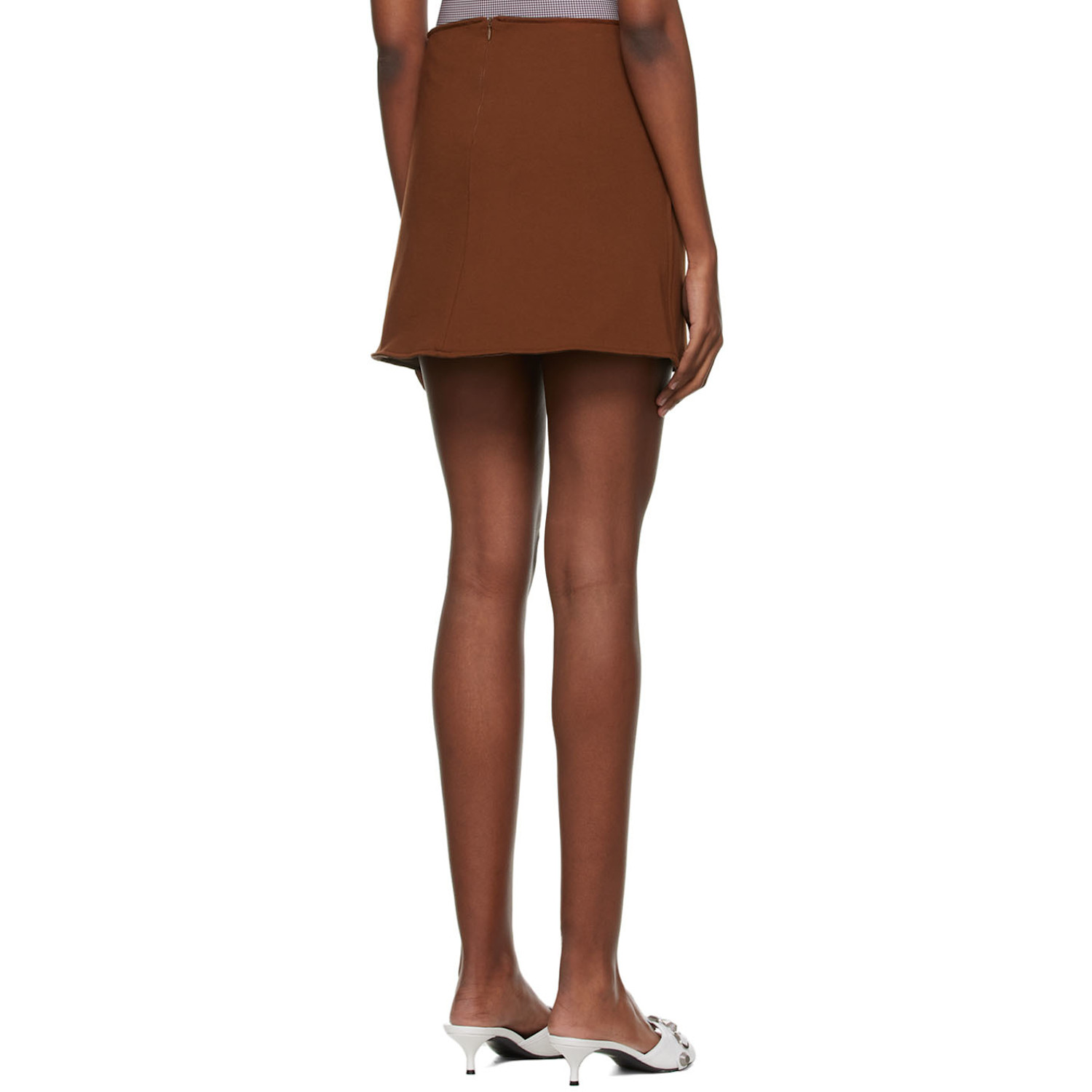  Anne Isabella Brown Viscose Mini Skirt 