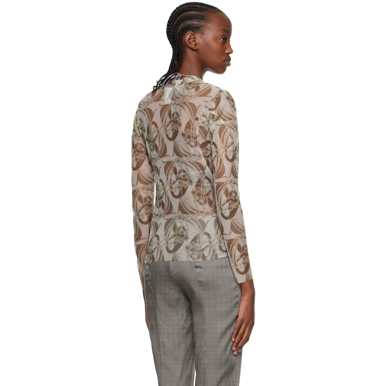  Anne Isabella Off-white & Green Recycled Polyethylene Blouse 