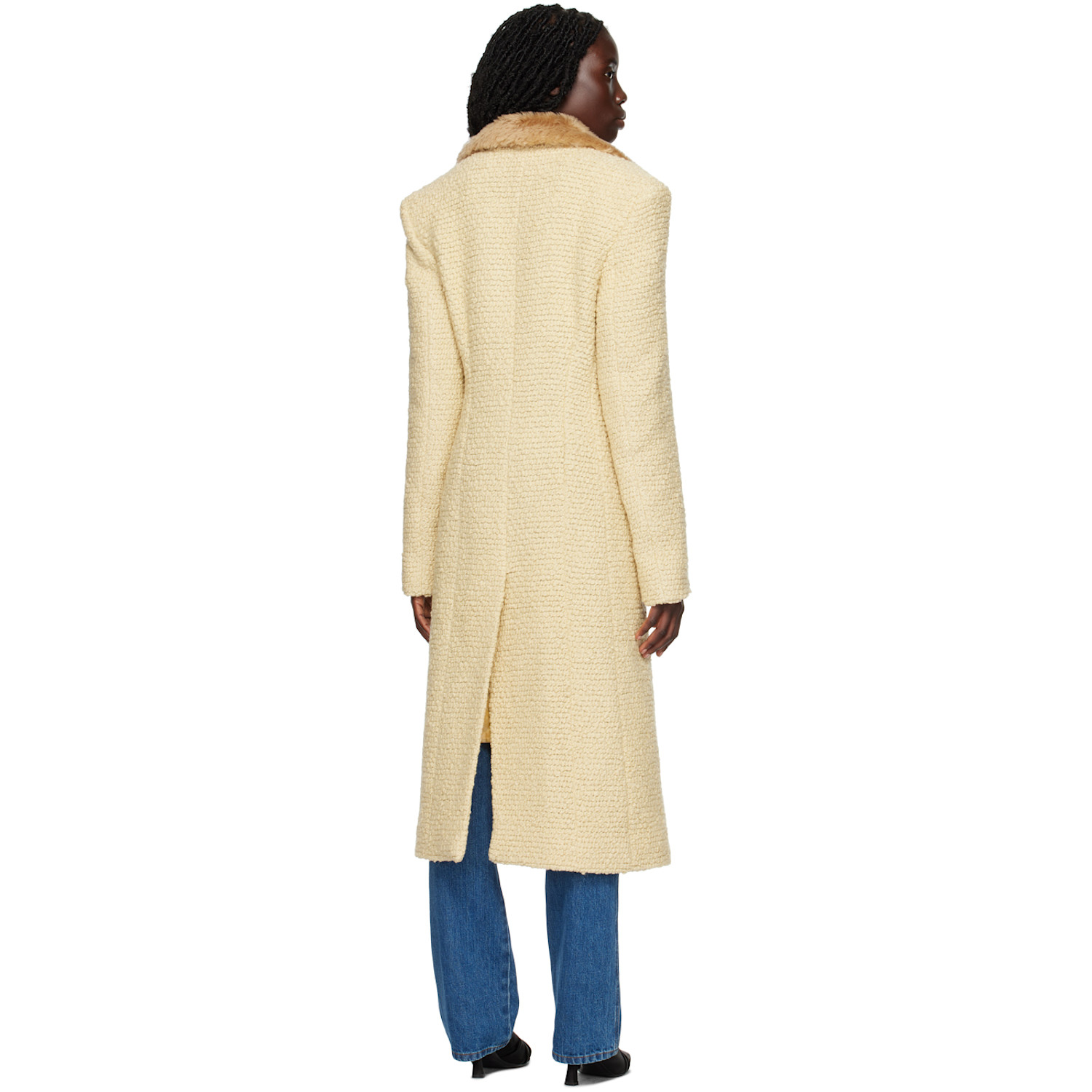  Kwaidan Editions Beige Notched Lapel Coat 