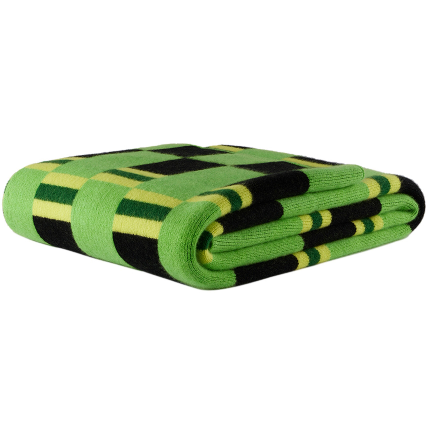  The Elder Statesman Green & Black Stretch Checker Blanket 