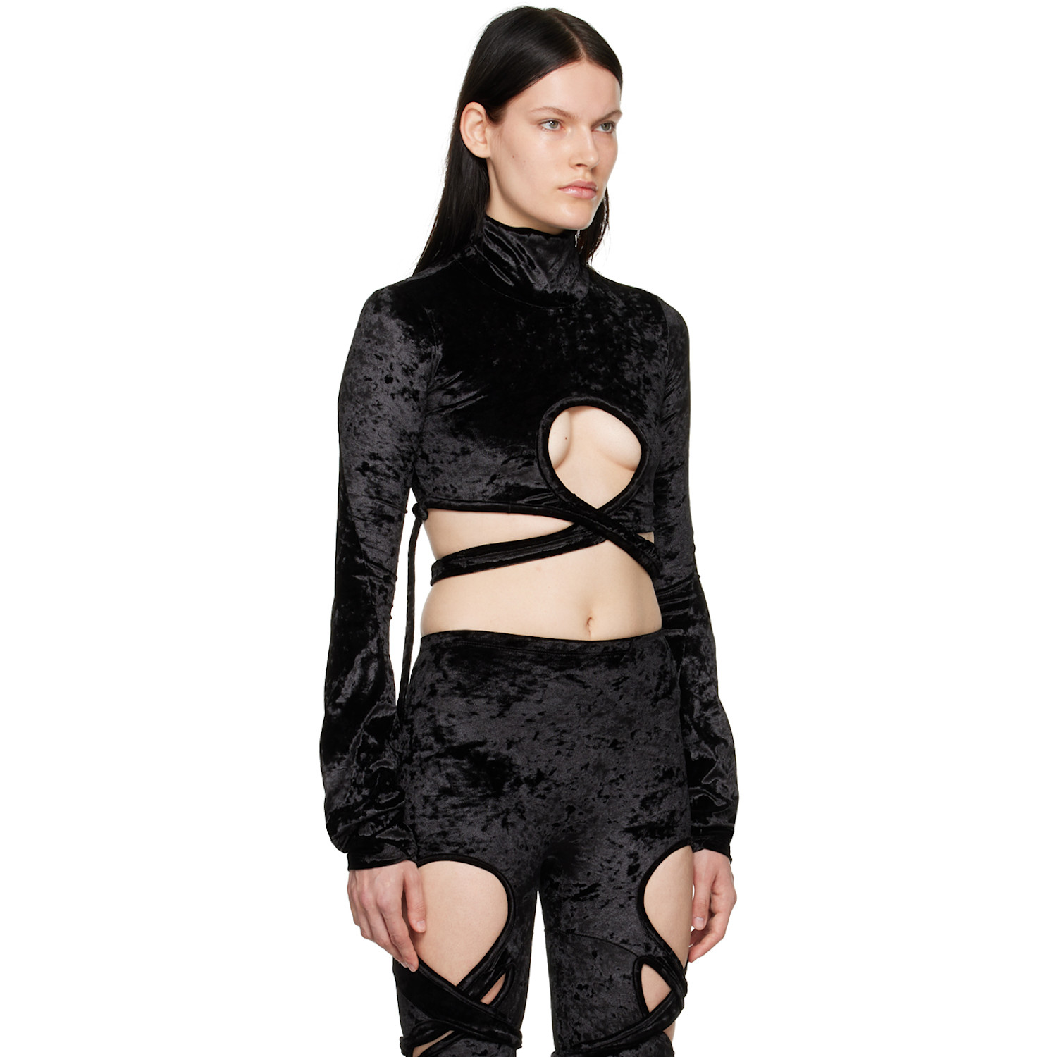  Ottolinger Black Wrap Loop Turtleneck 