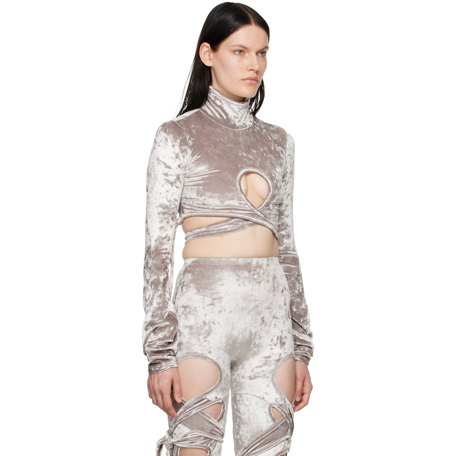  Ottolinger Silver Wrap Loop Turtleneck 