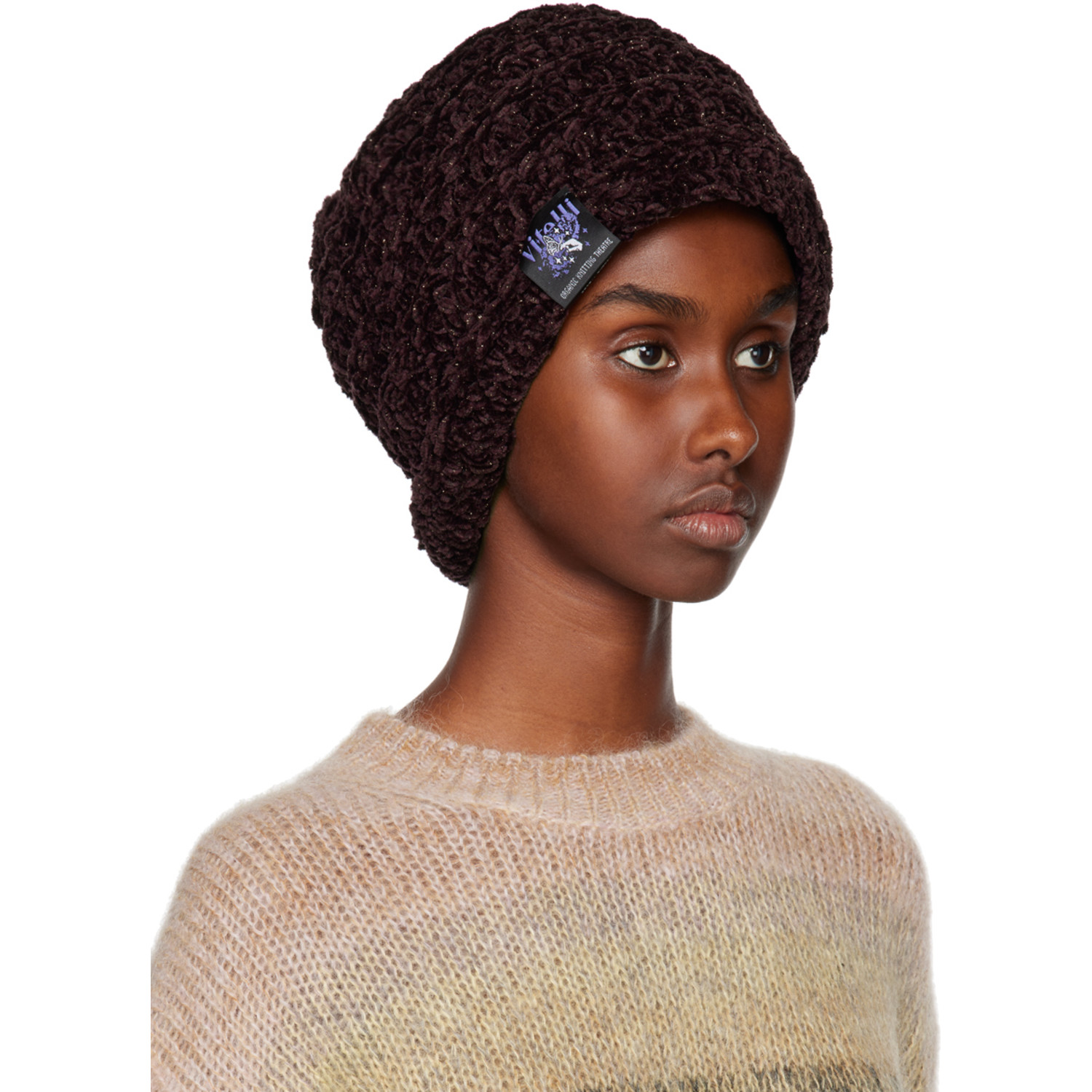  Vitelli Ssense Exclusive Purple Accordion Beanie 