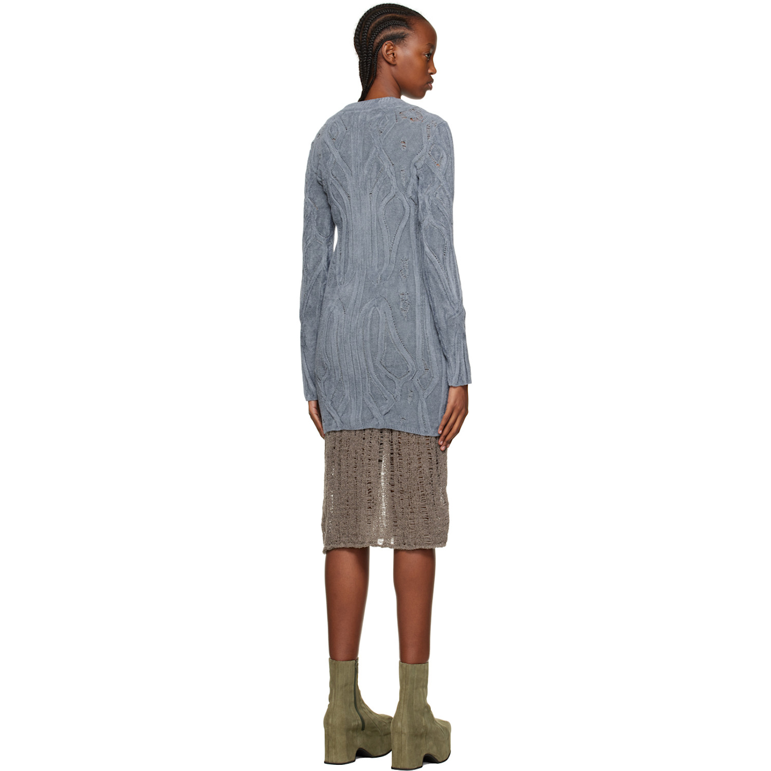  Vitelli Blue Distressed Minidress 