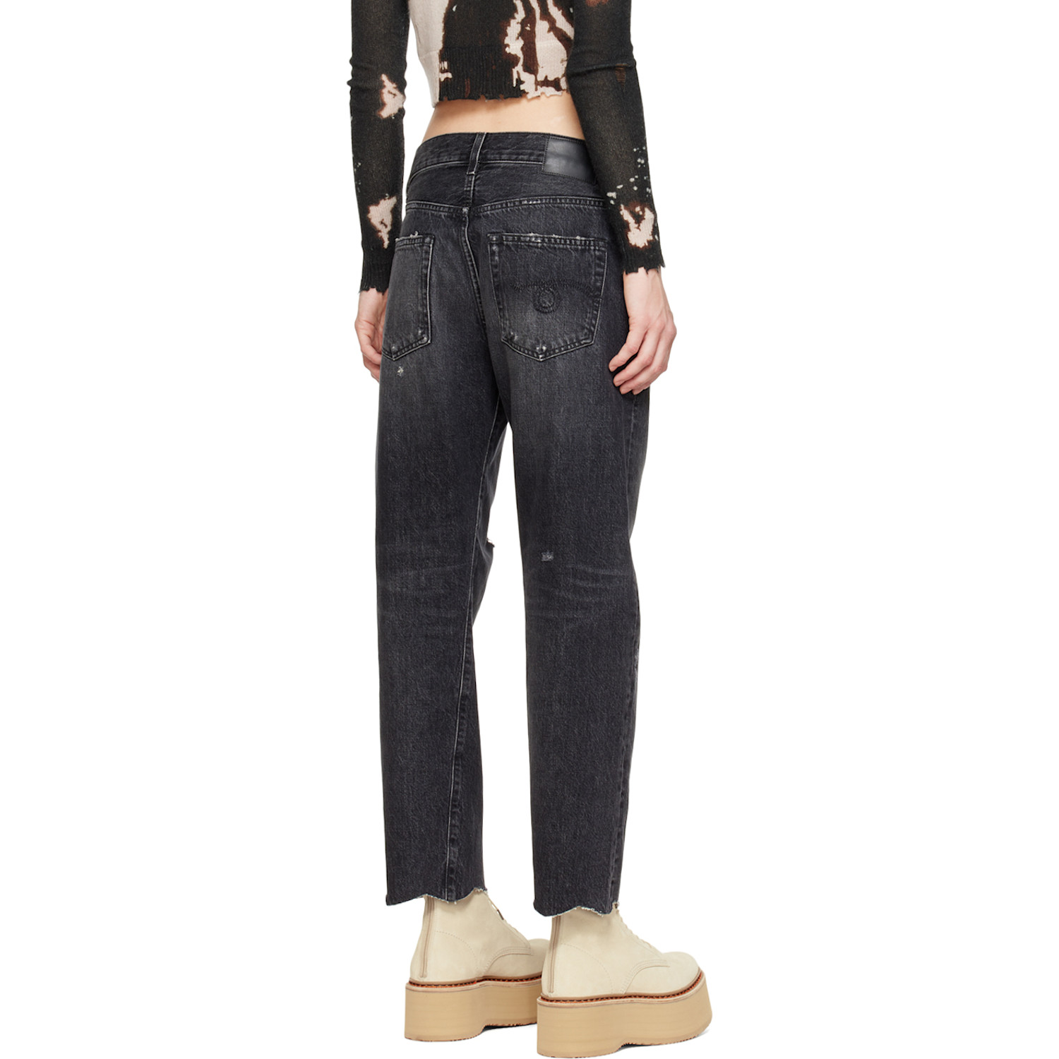 R13 Black Classic Boyfriend Jeans 
