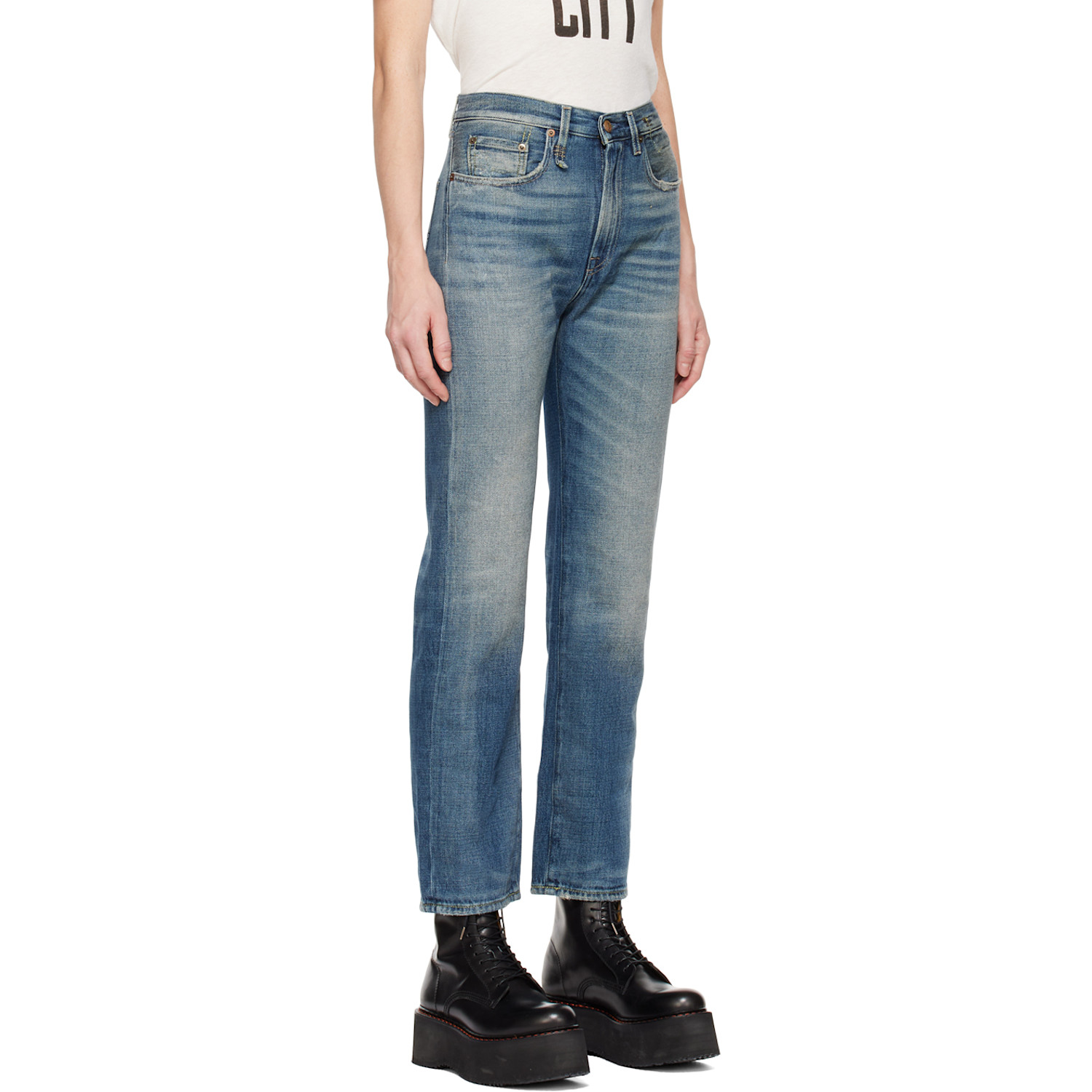  R13 Blue Courtney Slim Jeans 