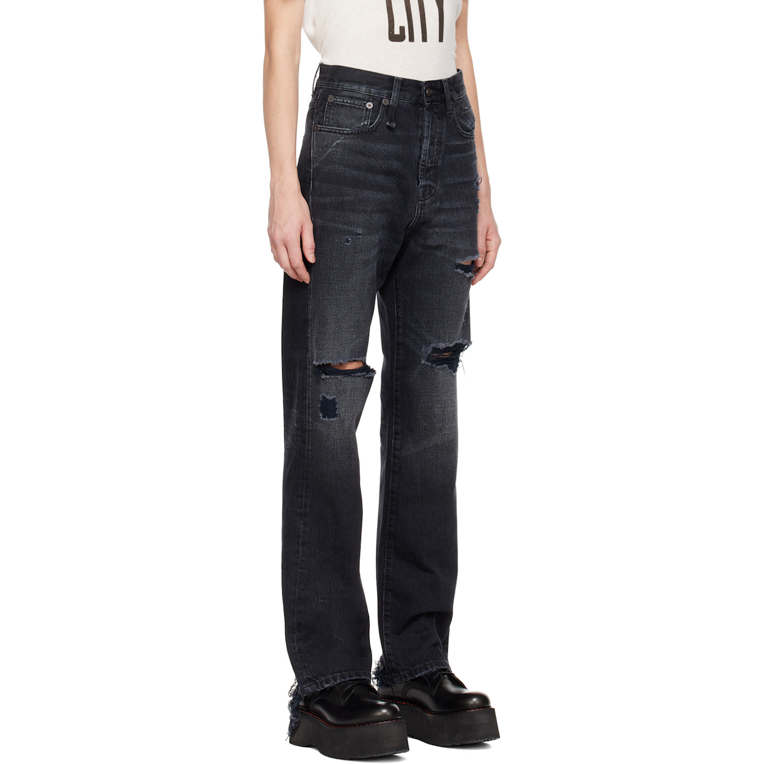  R13 Black Izzy Drop Jeans 