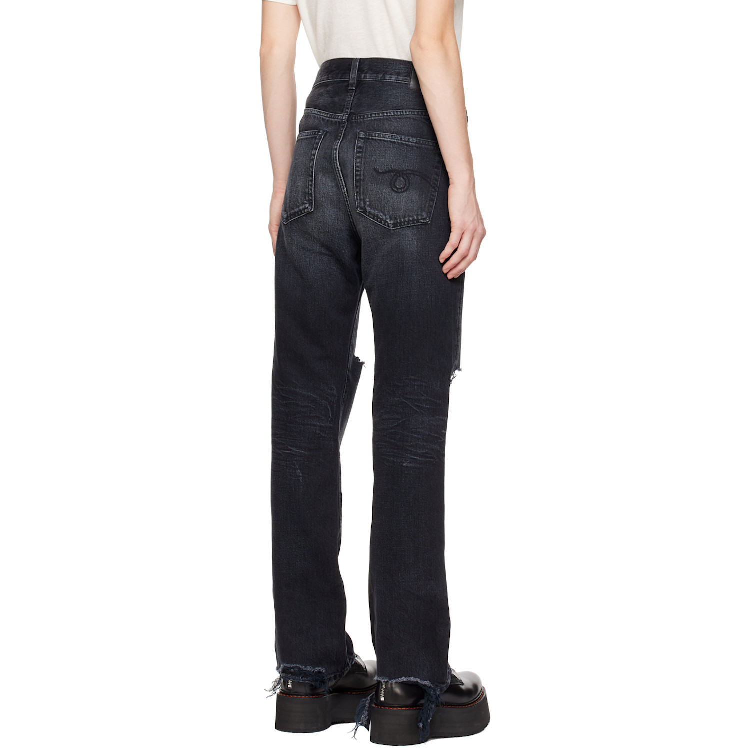  R13 Black Izzy Drop Jeans 