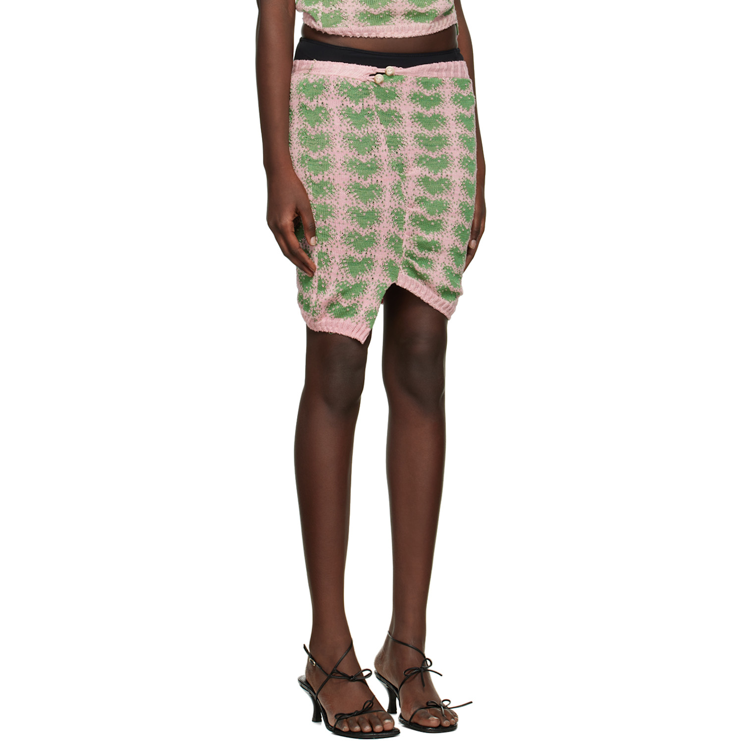  Gabe Gordon Green & Pink Heart Miniskirt 