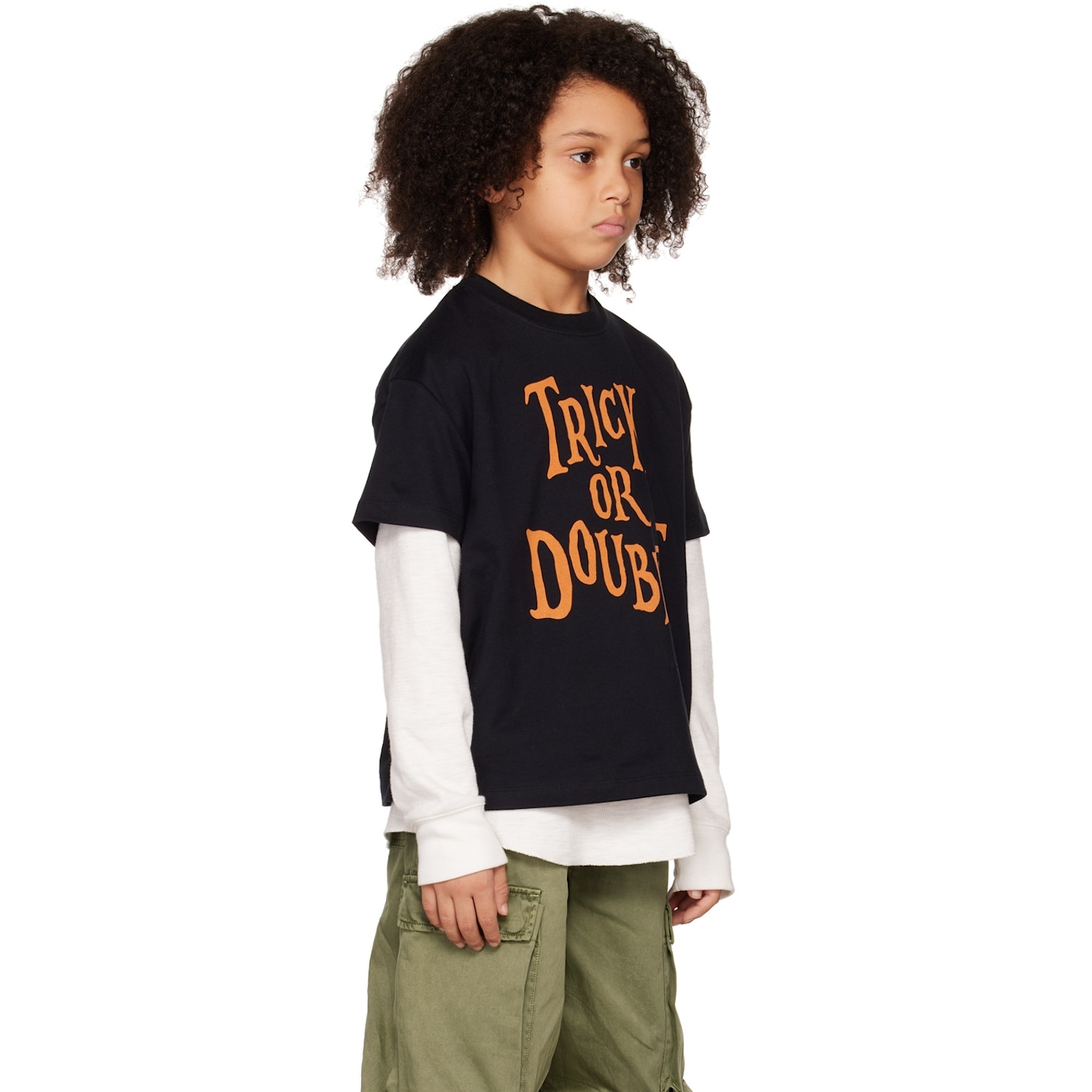  Doublet Ssense Exclusive Kids Black 'trick Or Doublet' T-shirt 