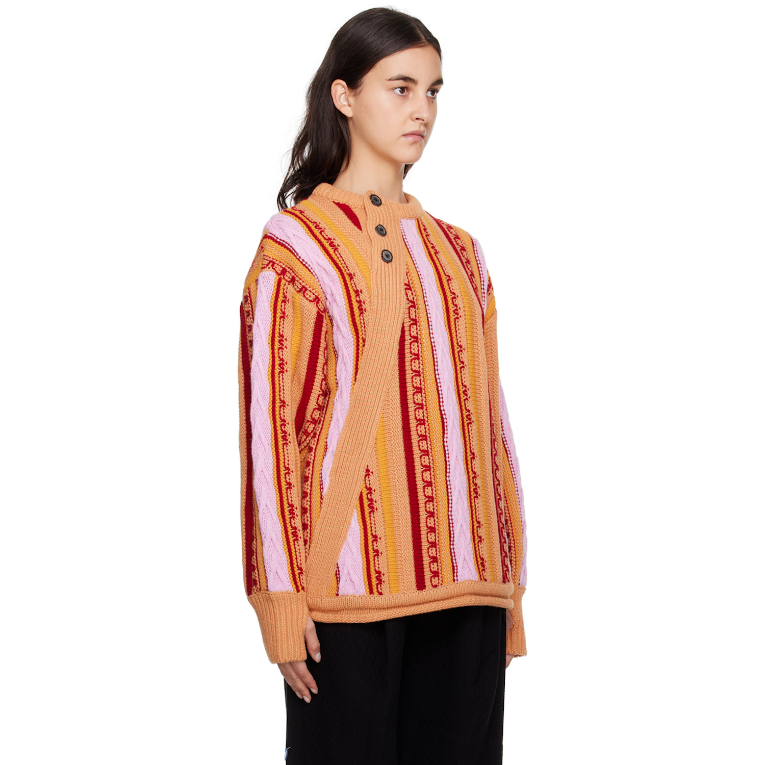  Ader Error Orange Buttoned Sweater 
