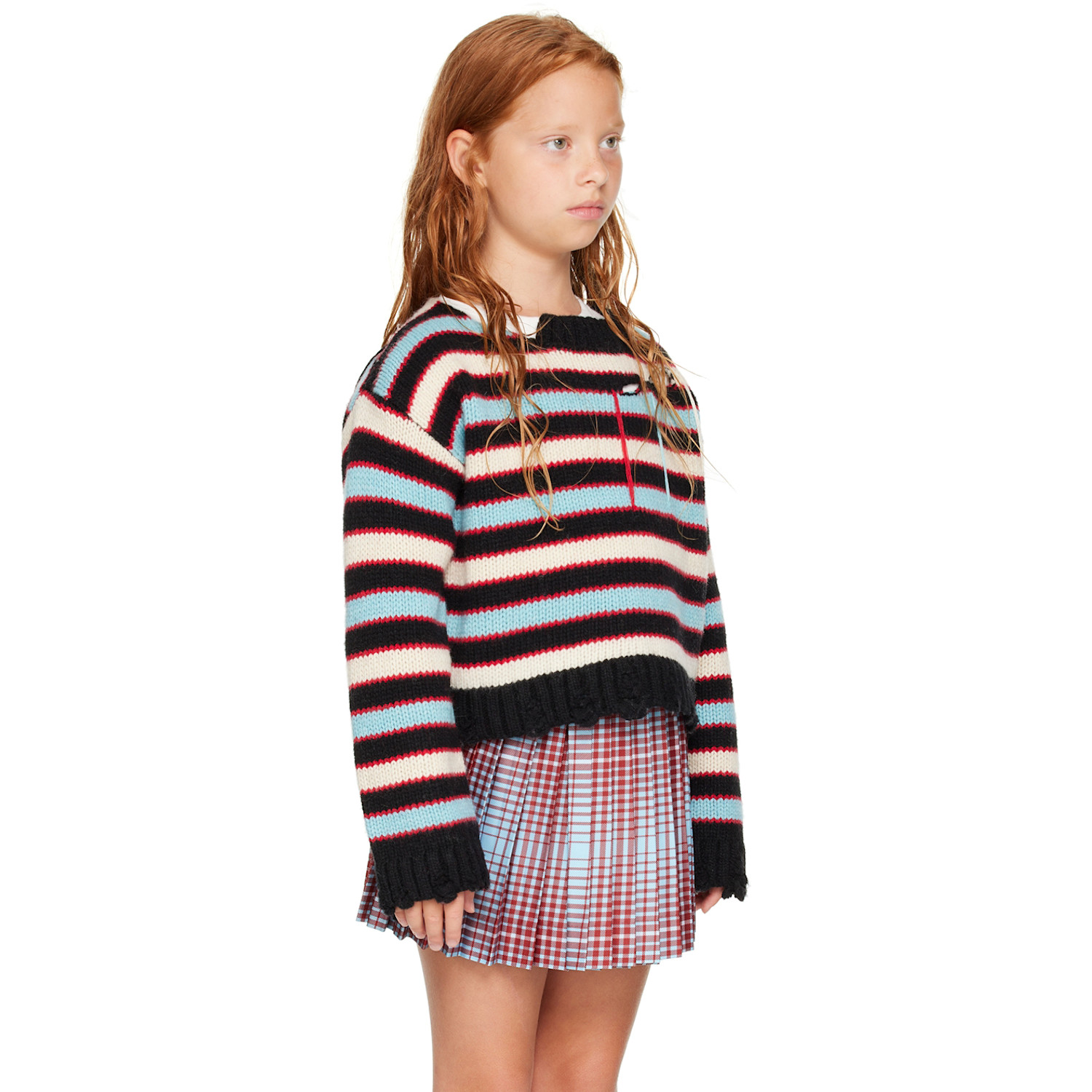  Charles Jeffrey Loverboy Ssense Exclusive Kids Multicolor Slash Stripe Sweater 