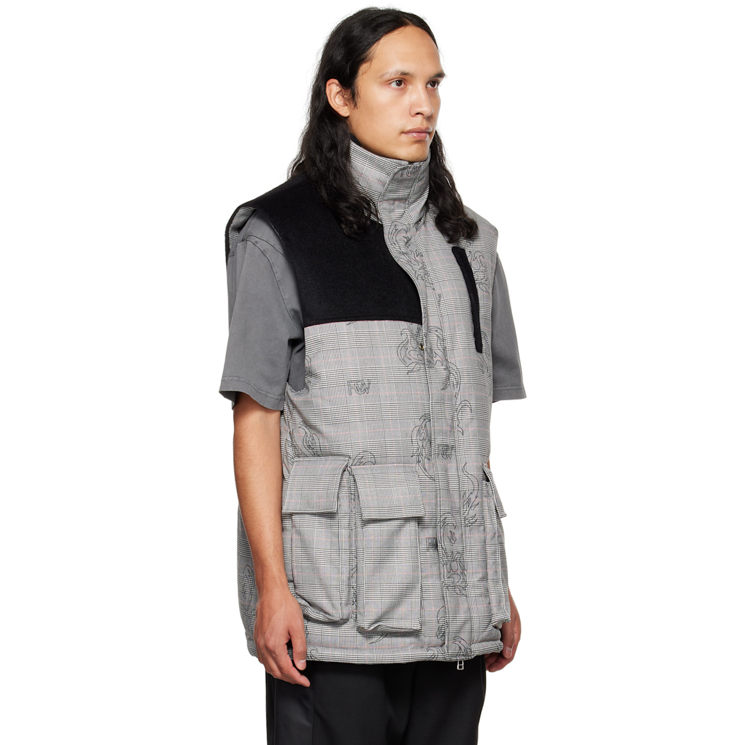  Feng Chen Wang Gray Printed Down Vest 
