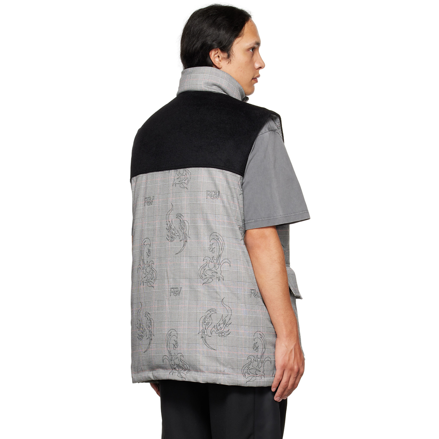  Feng Chen Wang Gray Printed Down Vest 