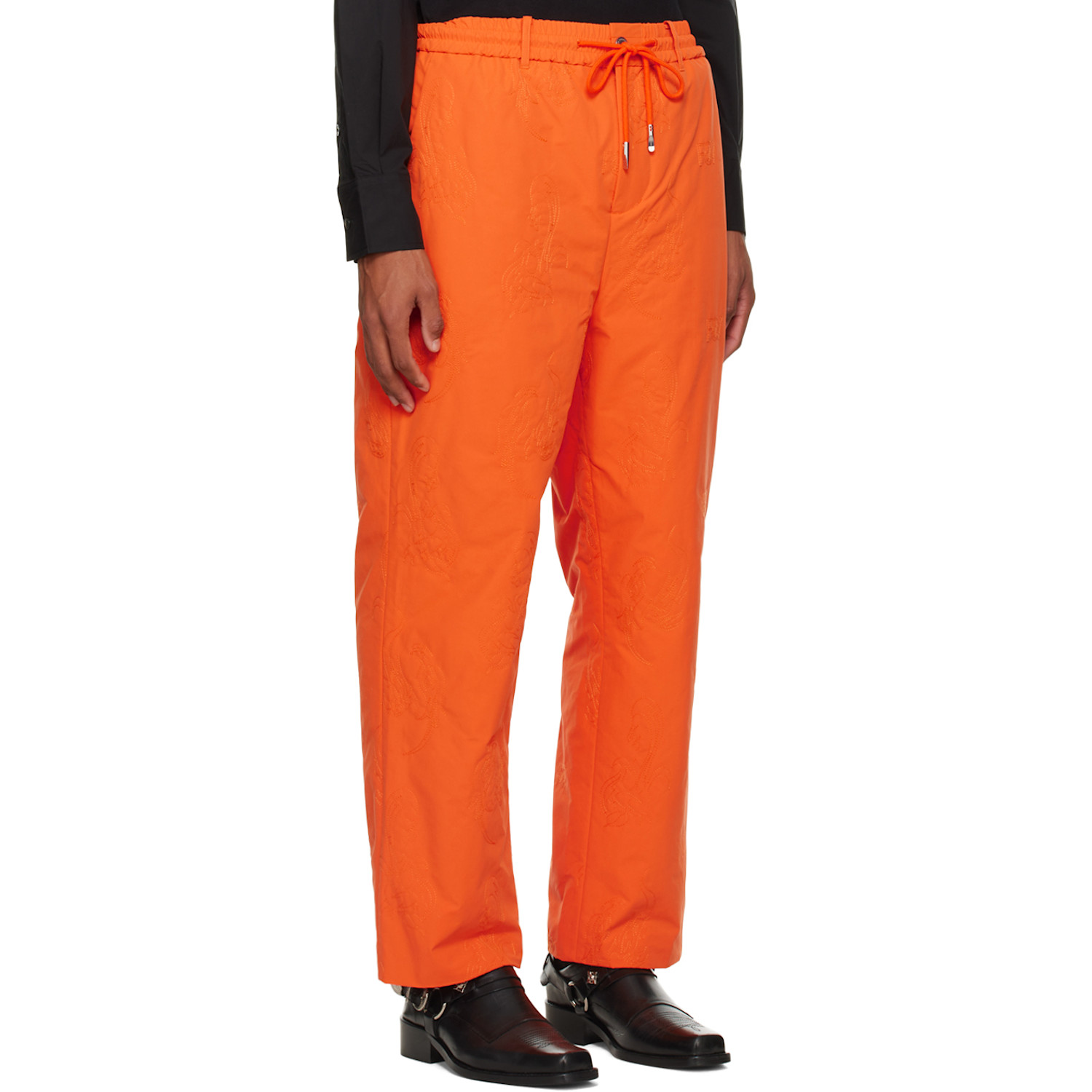  Feng Chen Wang Orange Phoenix Embroidered Trousers 