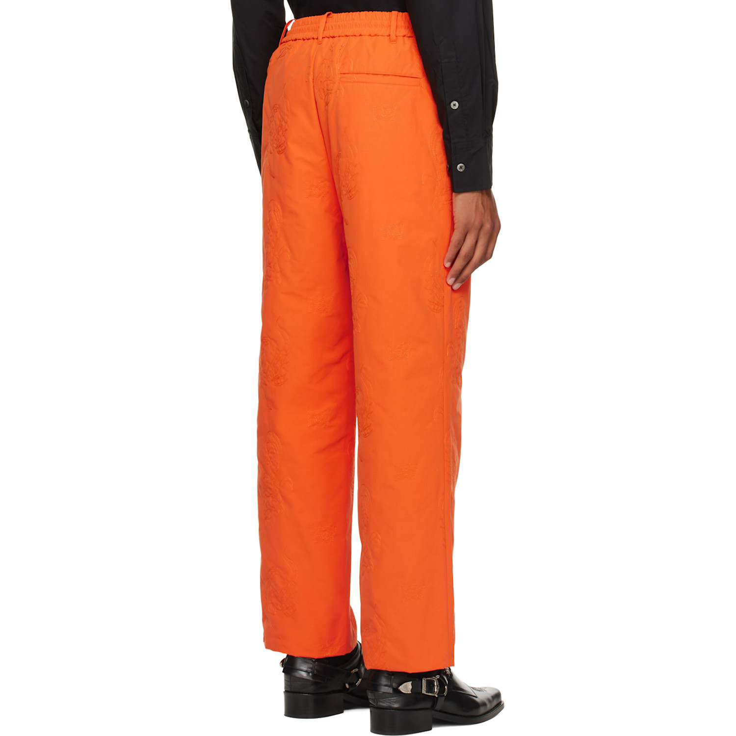  Feng Chen Wang Orange Phoenix Embroidered Trousers 