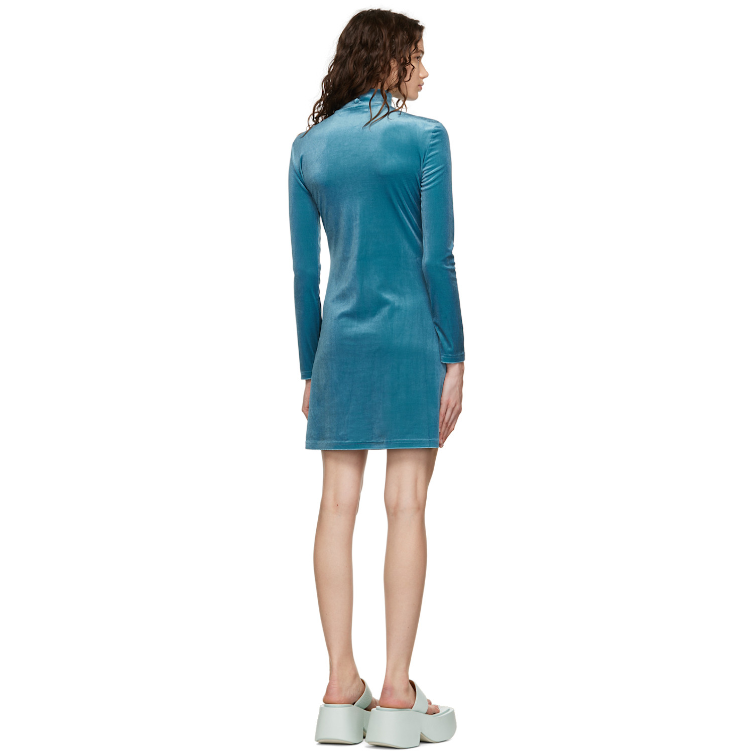  Rokh Blue Mask Mini Dress 