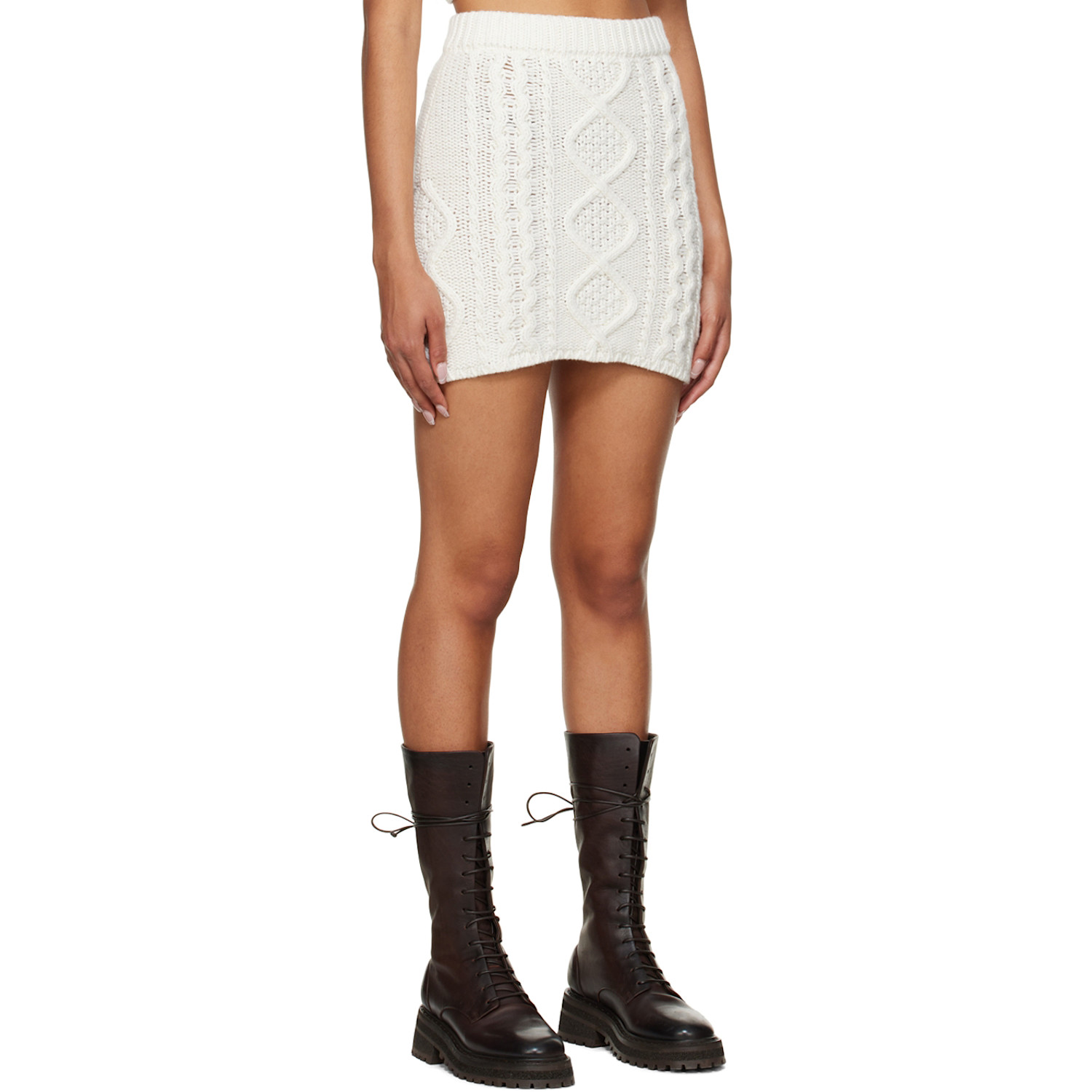  Rokh Off-white Nylon Miniskirt 