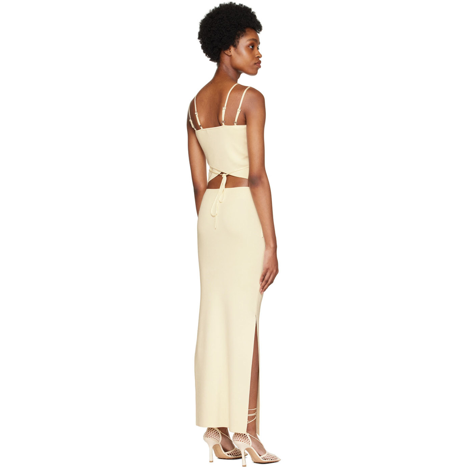  Aya Muse Off-white Cutout Midi Dress 
