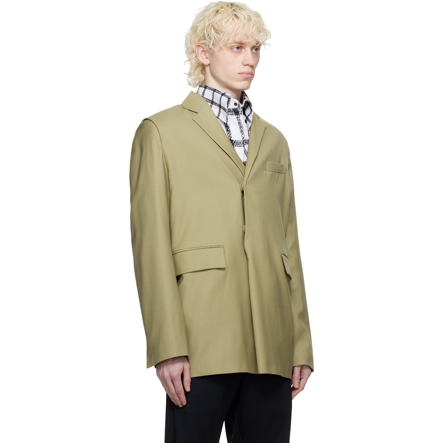  Bianca Saunders Taupe Pull Over Blazer 