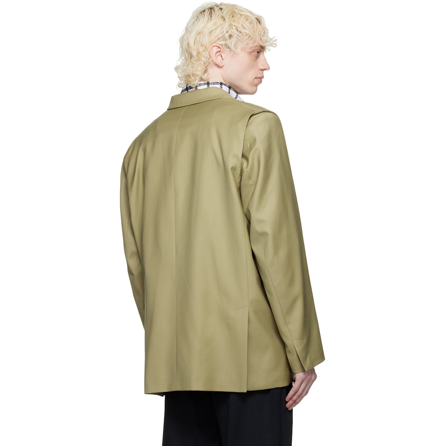  Bianca Saunders Taupe Pull Over Blazer 