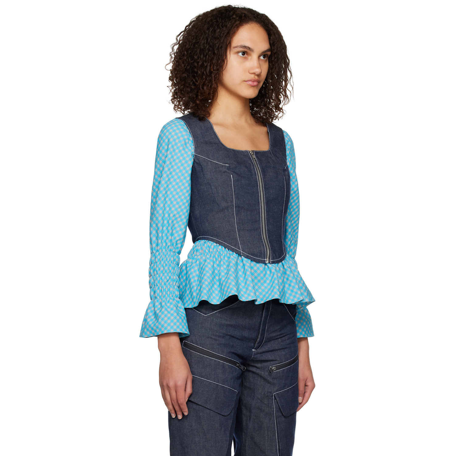  Paria /farzaneh Blue Zip Corset 