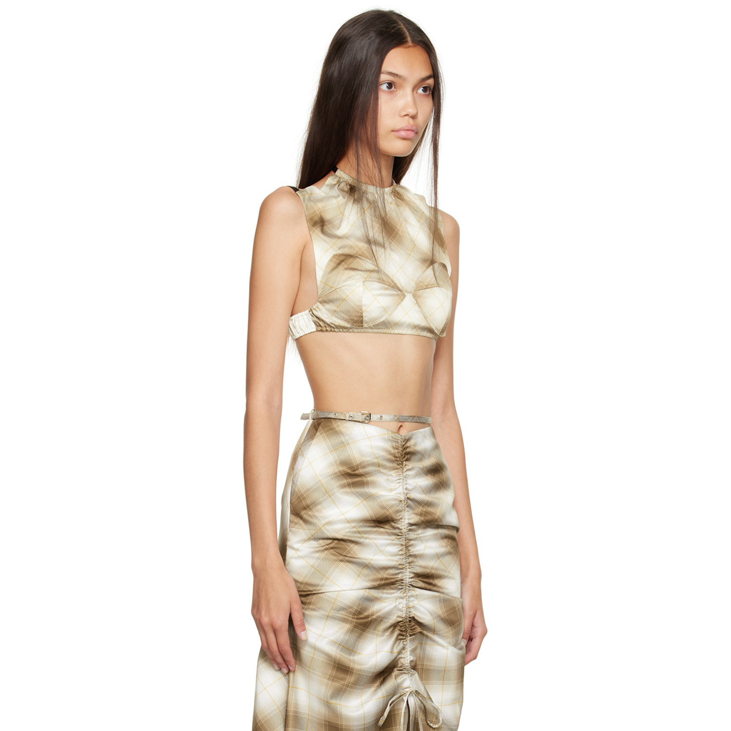  Juneyen Beige Belted Tank Top 