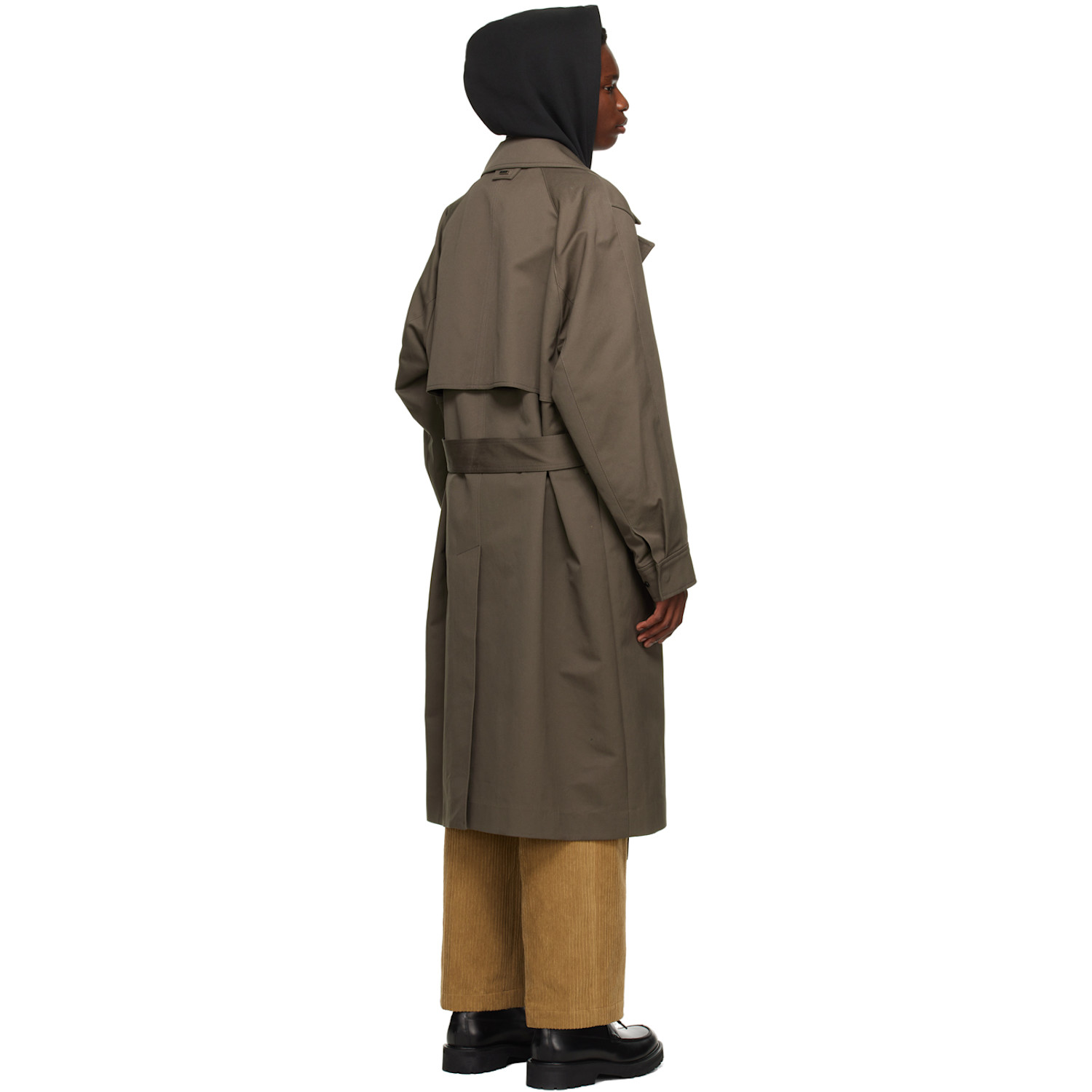  Solid Homme Khaki Belt Trench Coat 