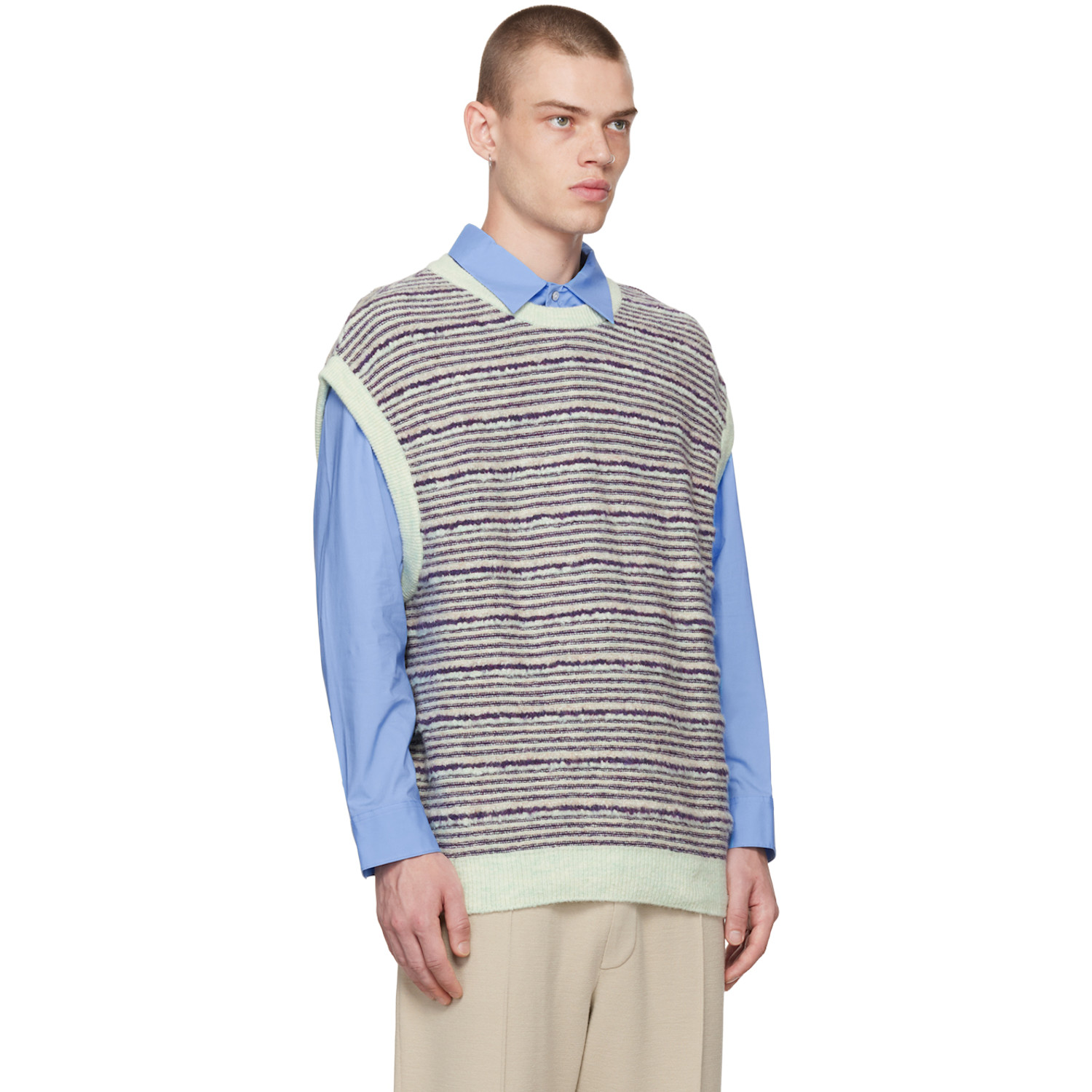  Solid Homme Veste Mauve à Rayures 