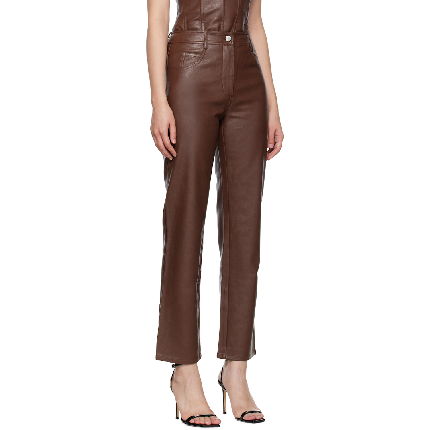  Miaou Brown Junior Faux-leather Pants 
