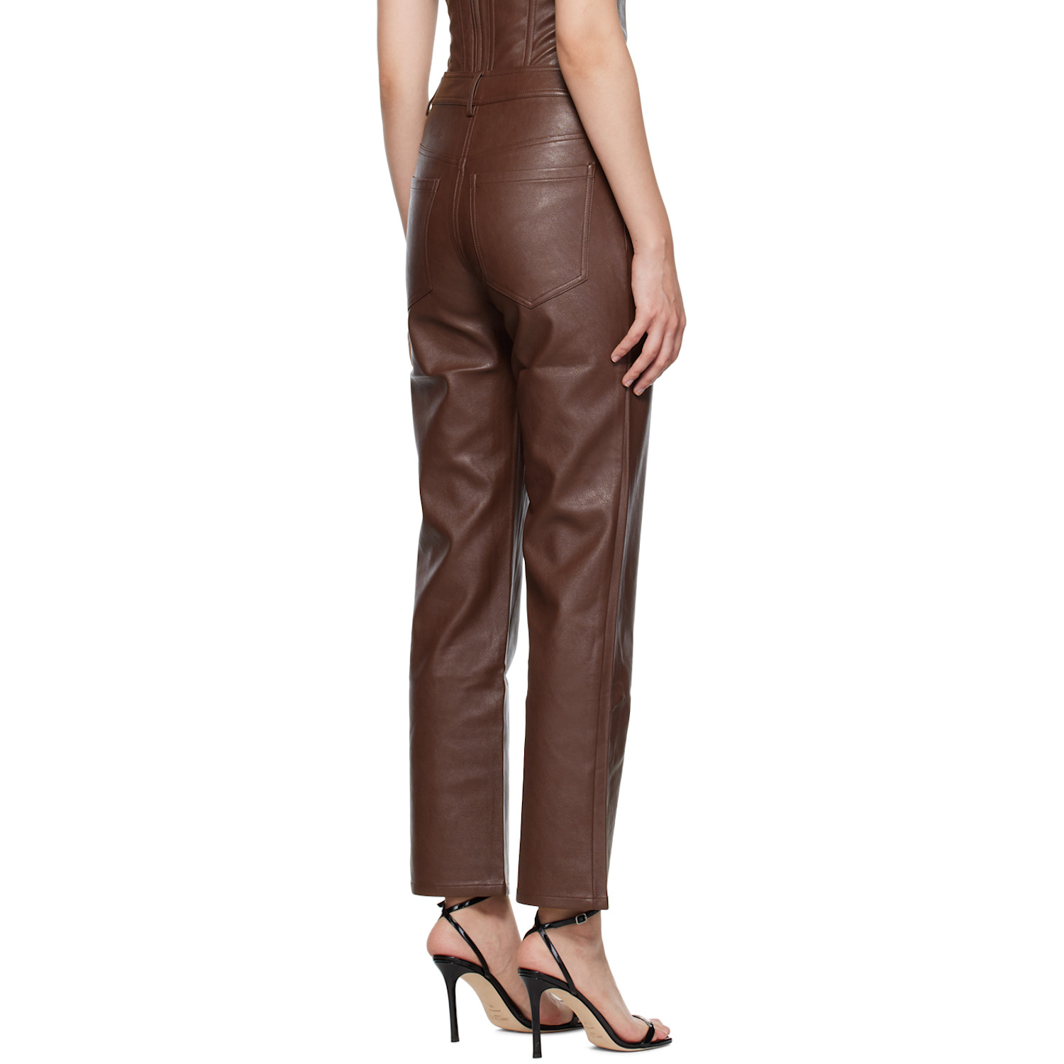  Miaou Brown Junior Faux-leather Pants 