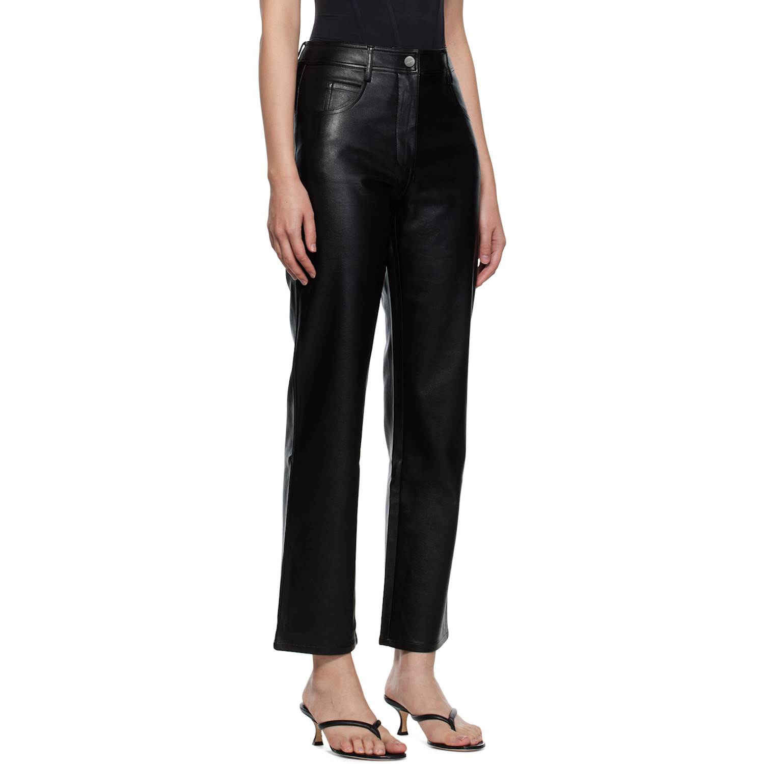  Miaou Black Junior Faux-leather Pants 