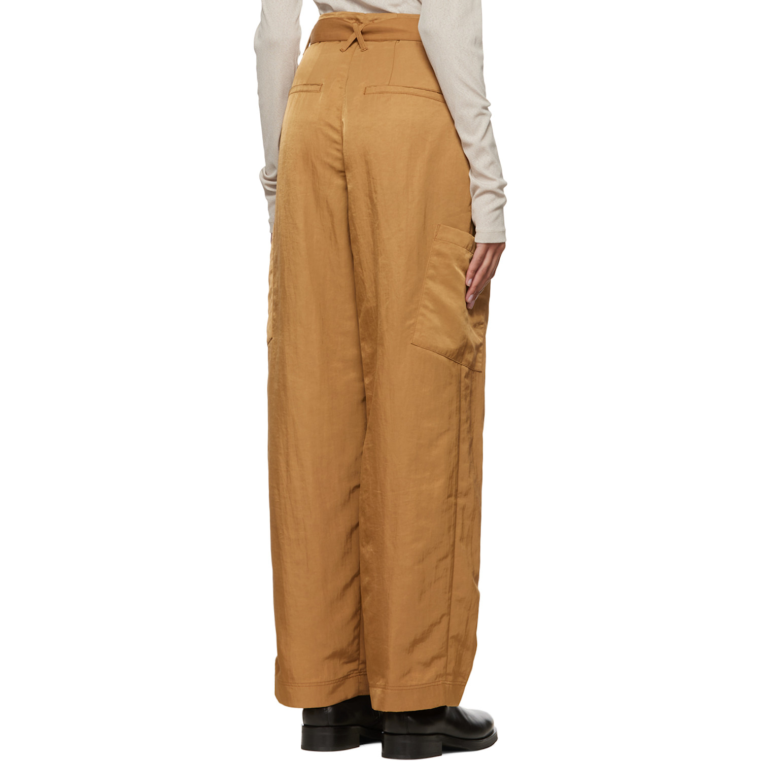  Deveaux New York Tan Cinch Belt Trousers 