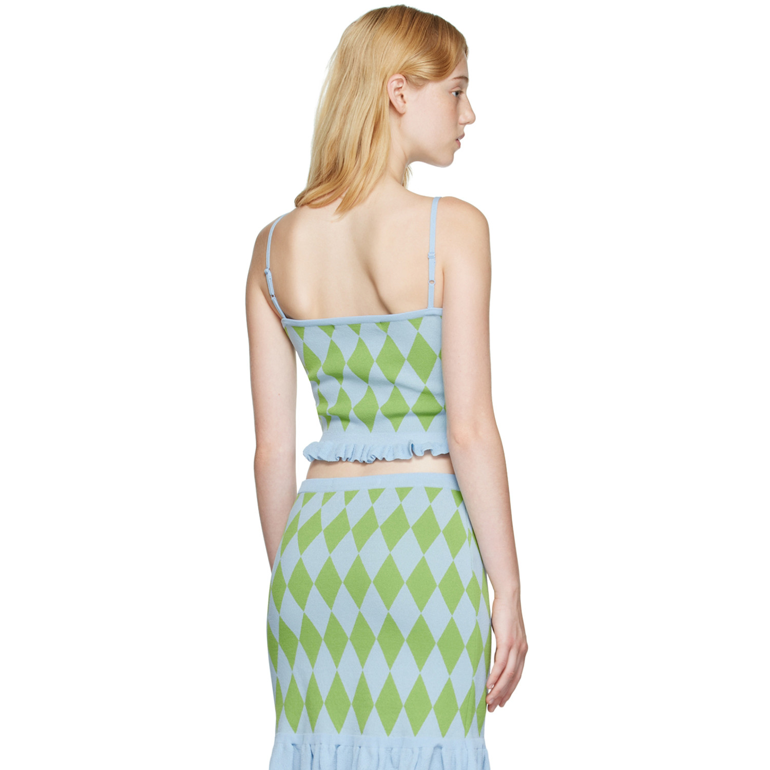  Pushbutton Blue Argyle Tank Top 