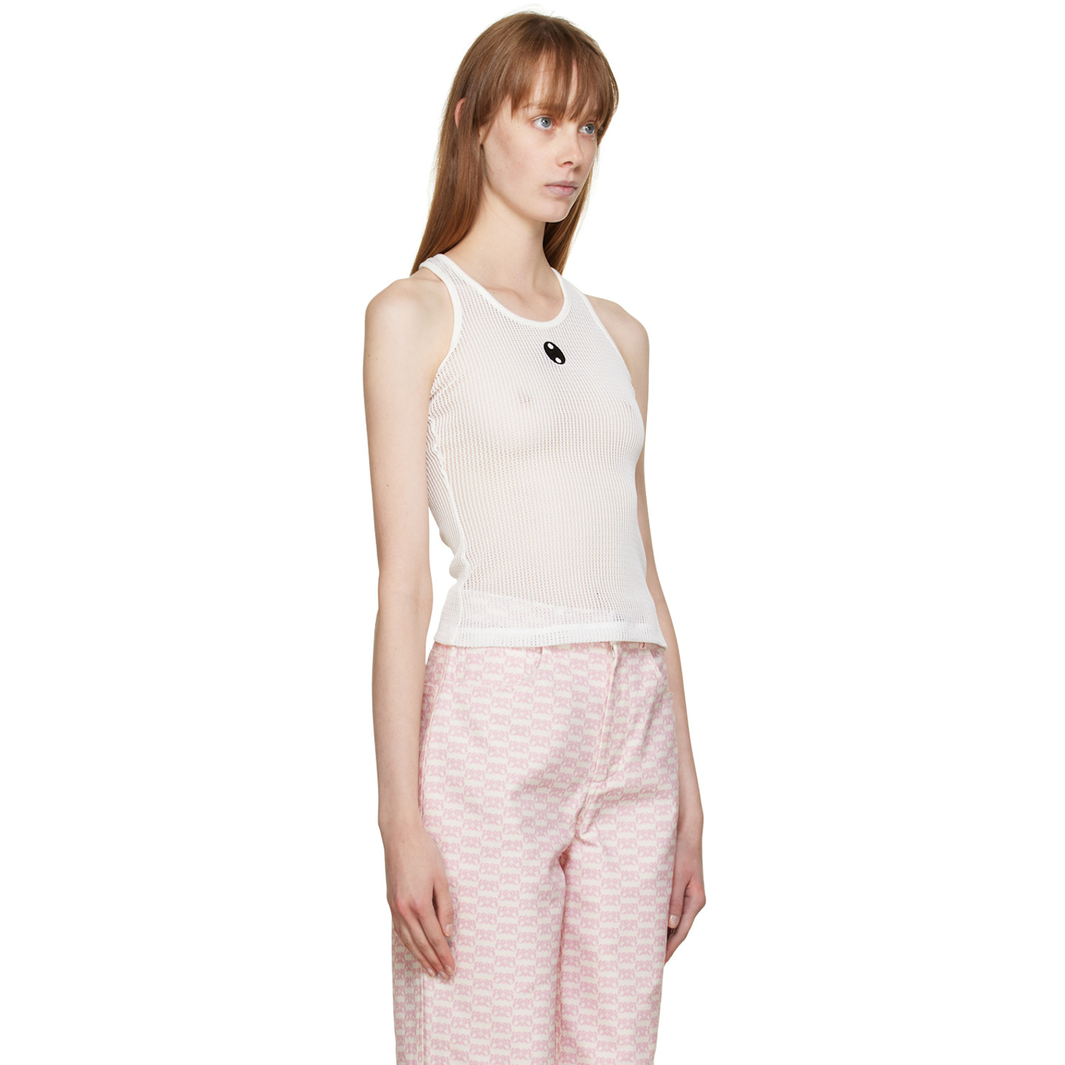  Bonbom White Crewneck Tank Top 