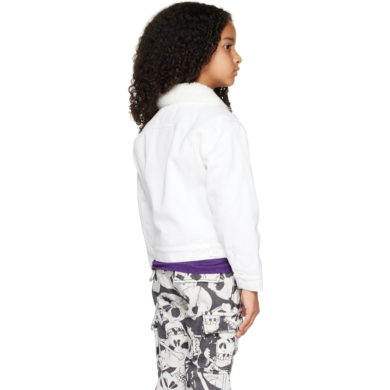  Erl Kids White Padded Denim Jacket 