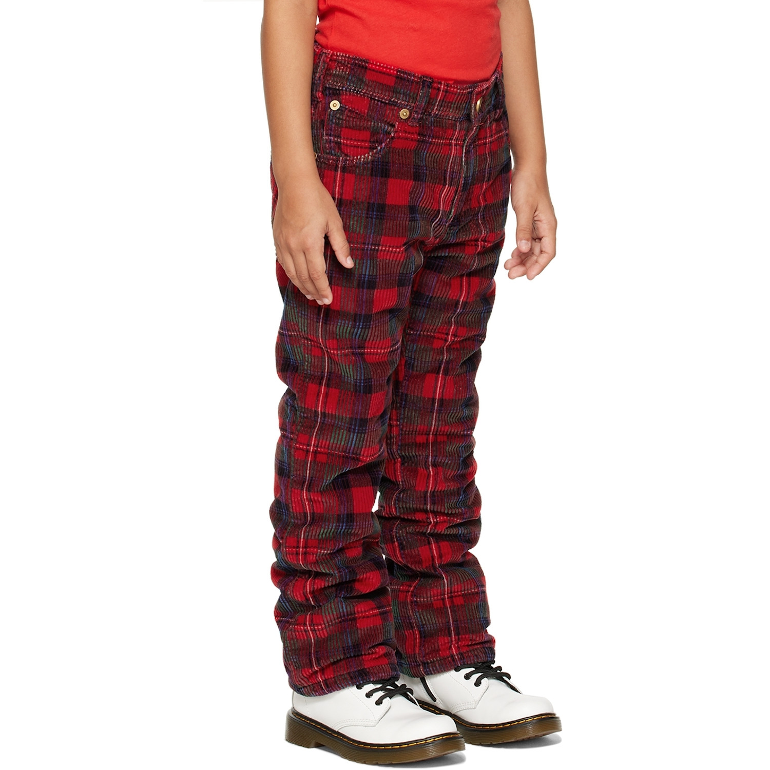 Erl Kids Red Check Trousers 