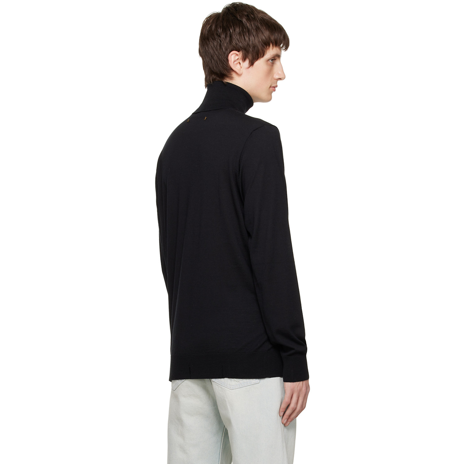  Golden Goose Black Distressed Turtleneck 