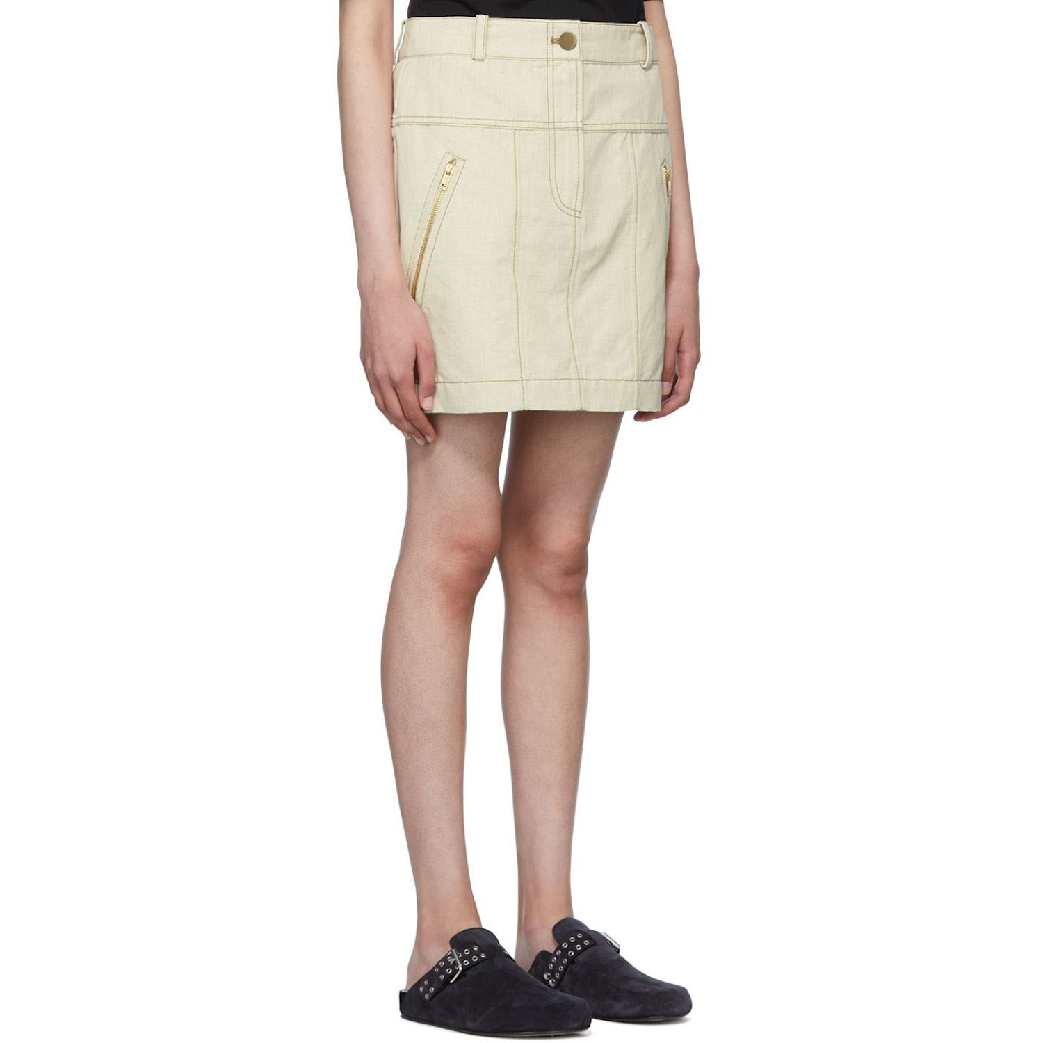  3.1 Phillip Lim Off-white Denim Miniskirt 