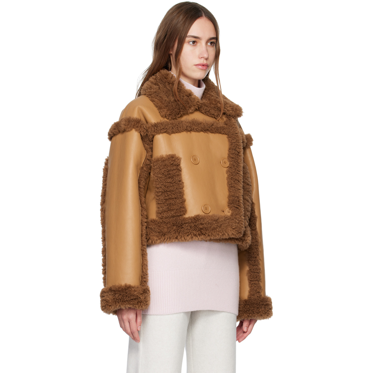  Stand Studio Brown Kristy Faux-shearling Jacket 