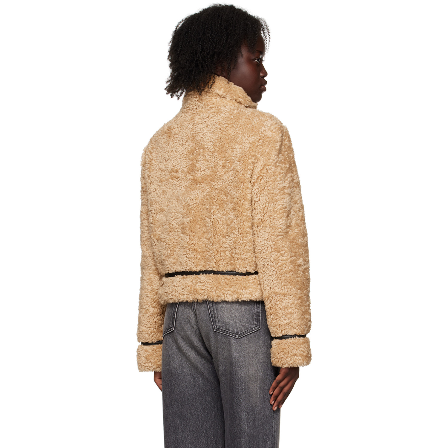  Stand Studio Tan Audrey Faux-fur Jacket 