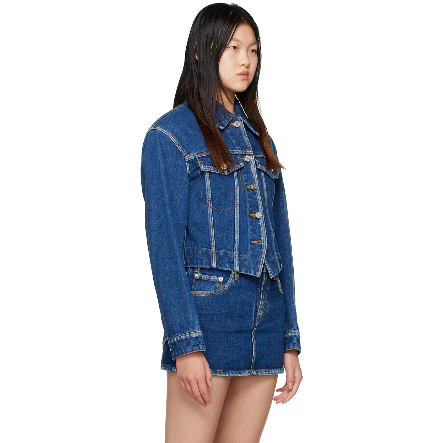  We11done Blue V-line Denim Jacket 