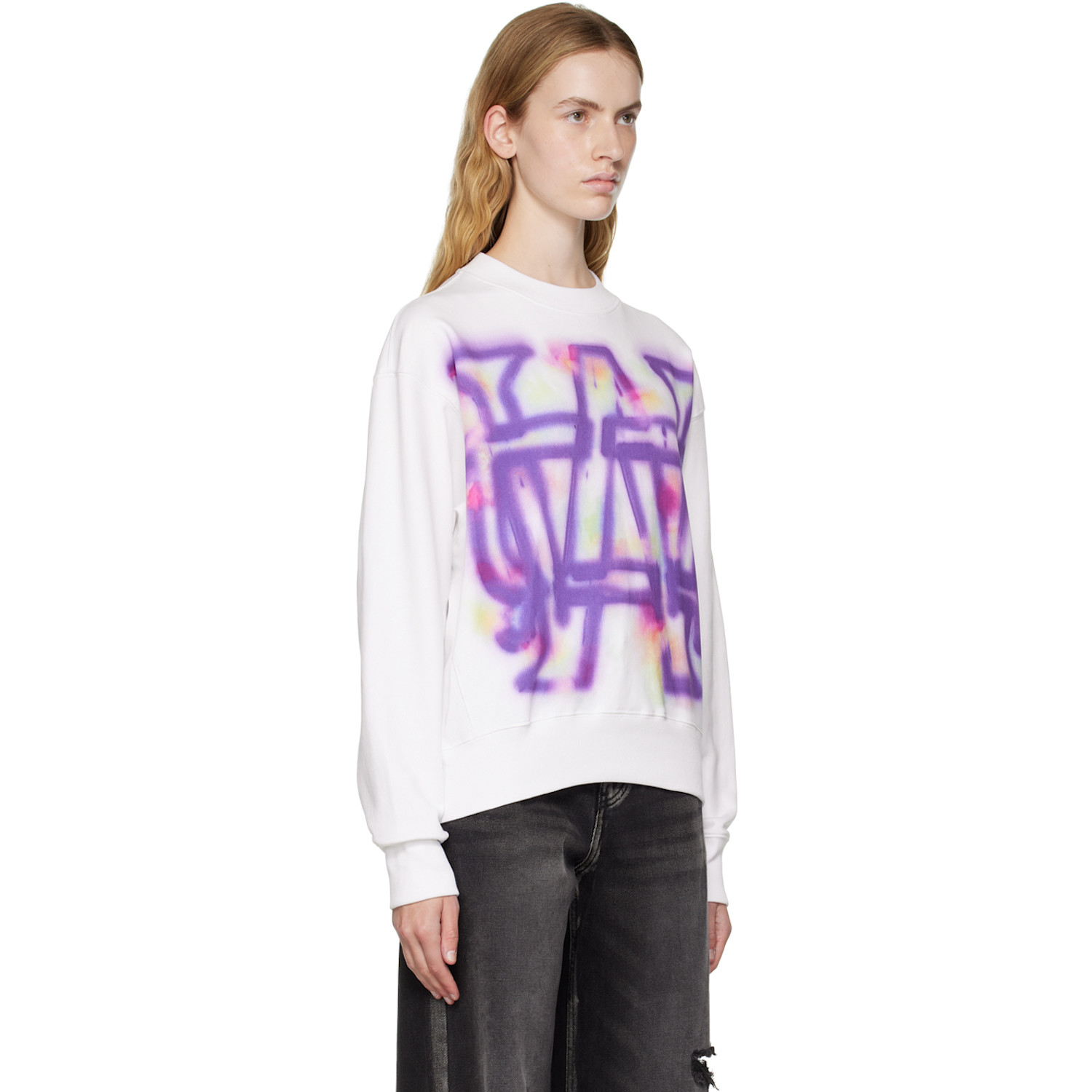  We11done White Rainbow Symbol Sweatshirt 
