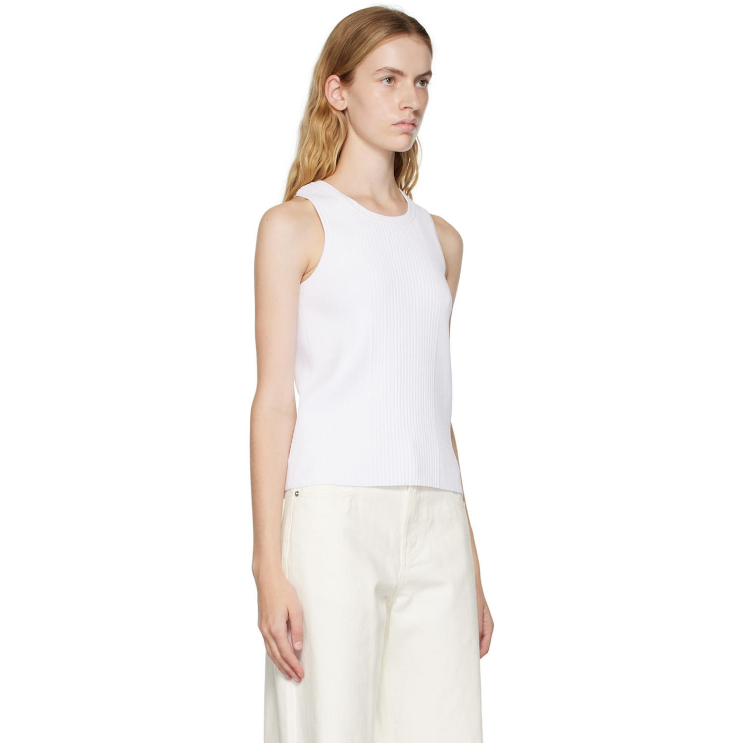  We11done White Racer Back Tank Top 